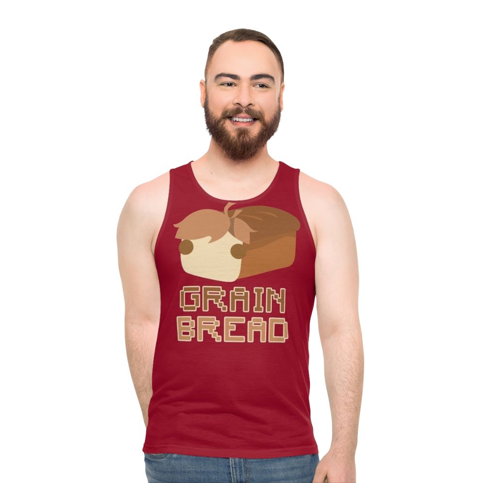 Unisex grain bread tank top with hermitcraft design