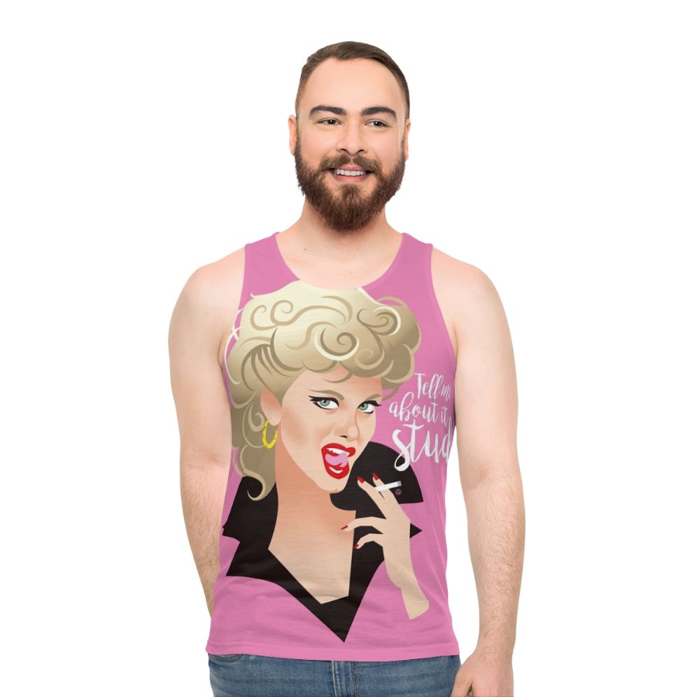 Unisex tank top with Grease movie-inspired graphic design