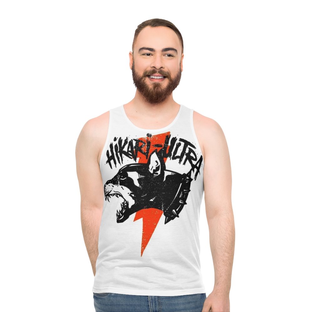 Unisex grunge vintage tank top with lightning bolt print