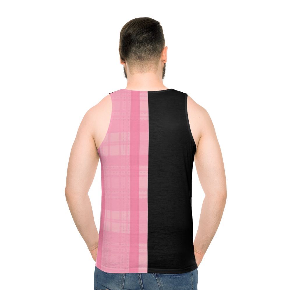 Unisex Half Black, Half Pink Plaid Music Tank Top