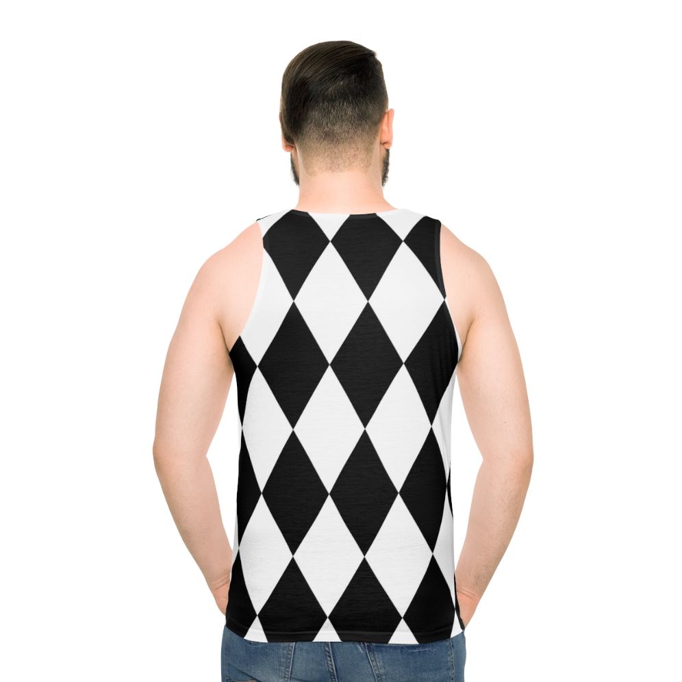 Unisex tank top with harlequin diamond pattern
