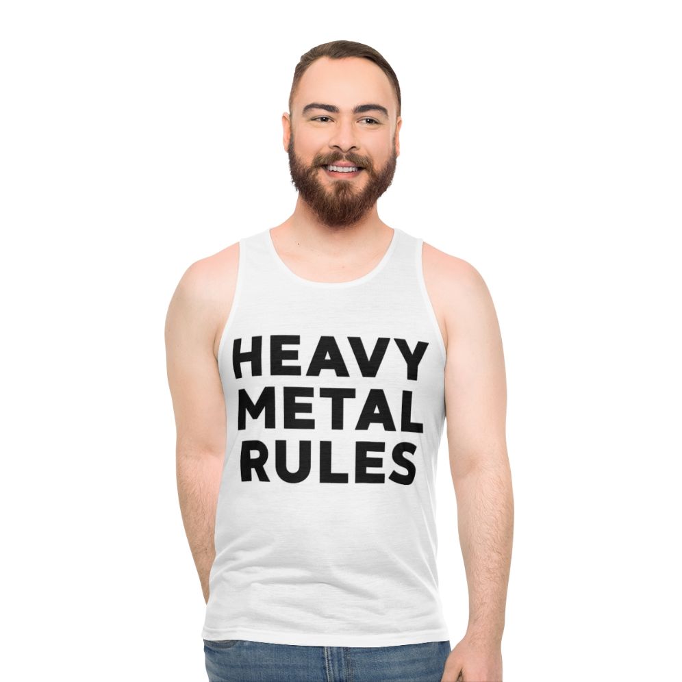 Unisex Heavy Metal Rules Graphic Tank Top