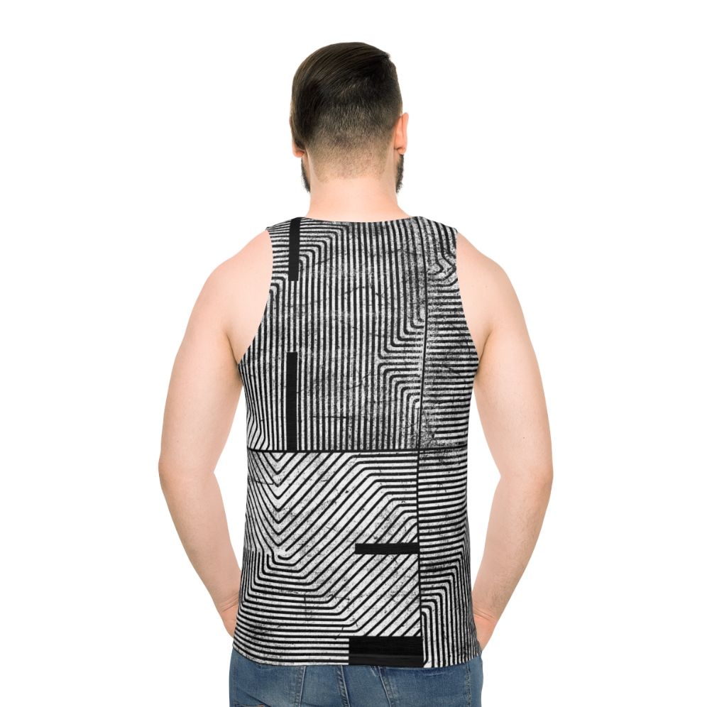 Unisex tank top with abstract geometric design