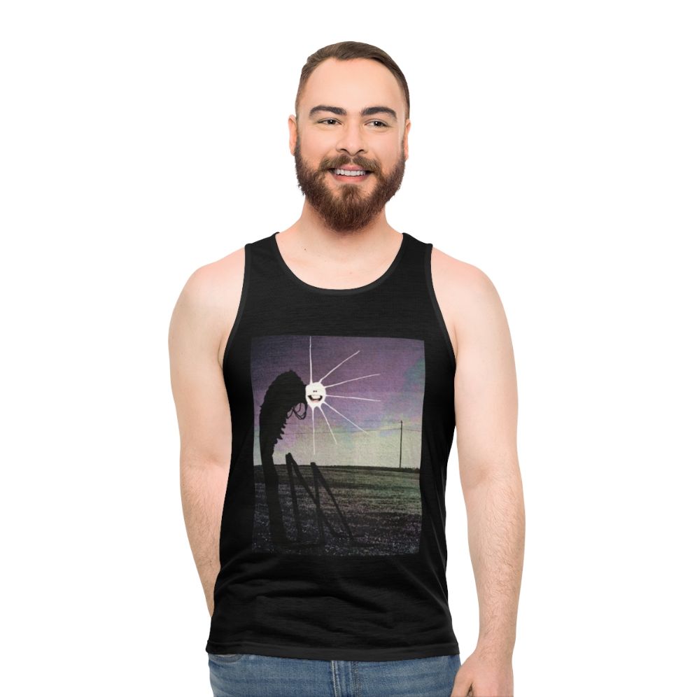 Unisex tank top with highway design graphic