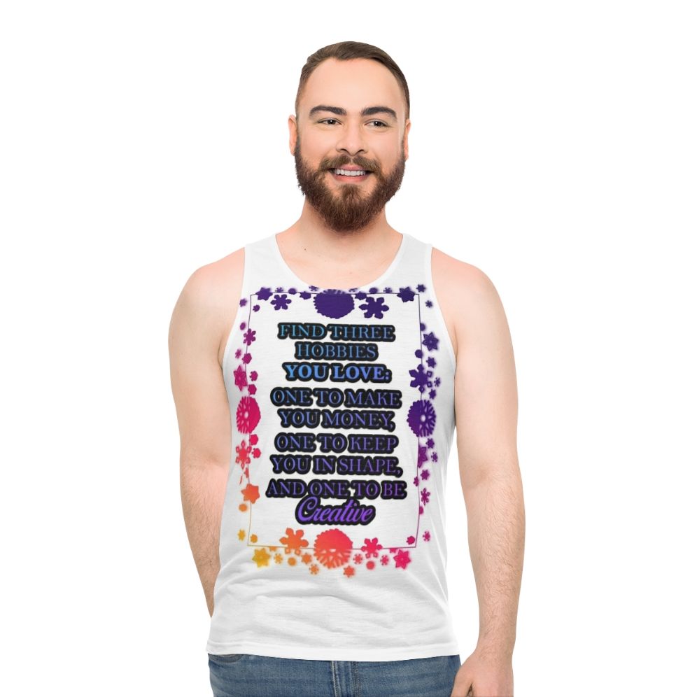 Unisex hobbies tank top with creative and inspirational design