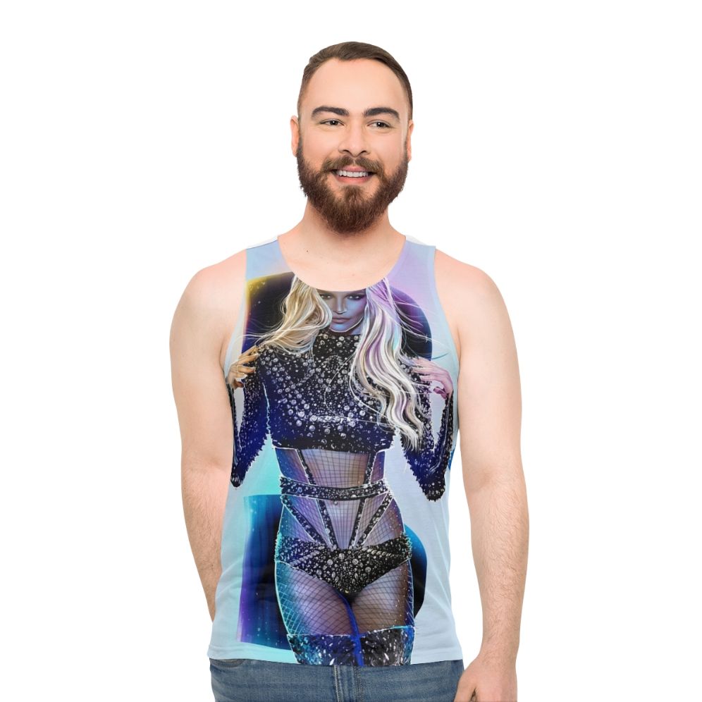 Unisex tank top with holiday inspired design