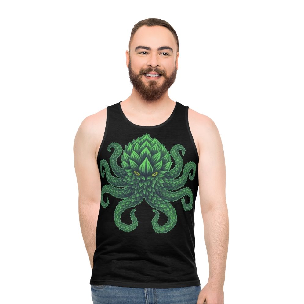 Unisex Hoptopus Tank Top with Octopus and Hops Design