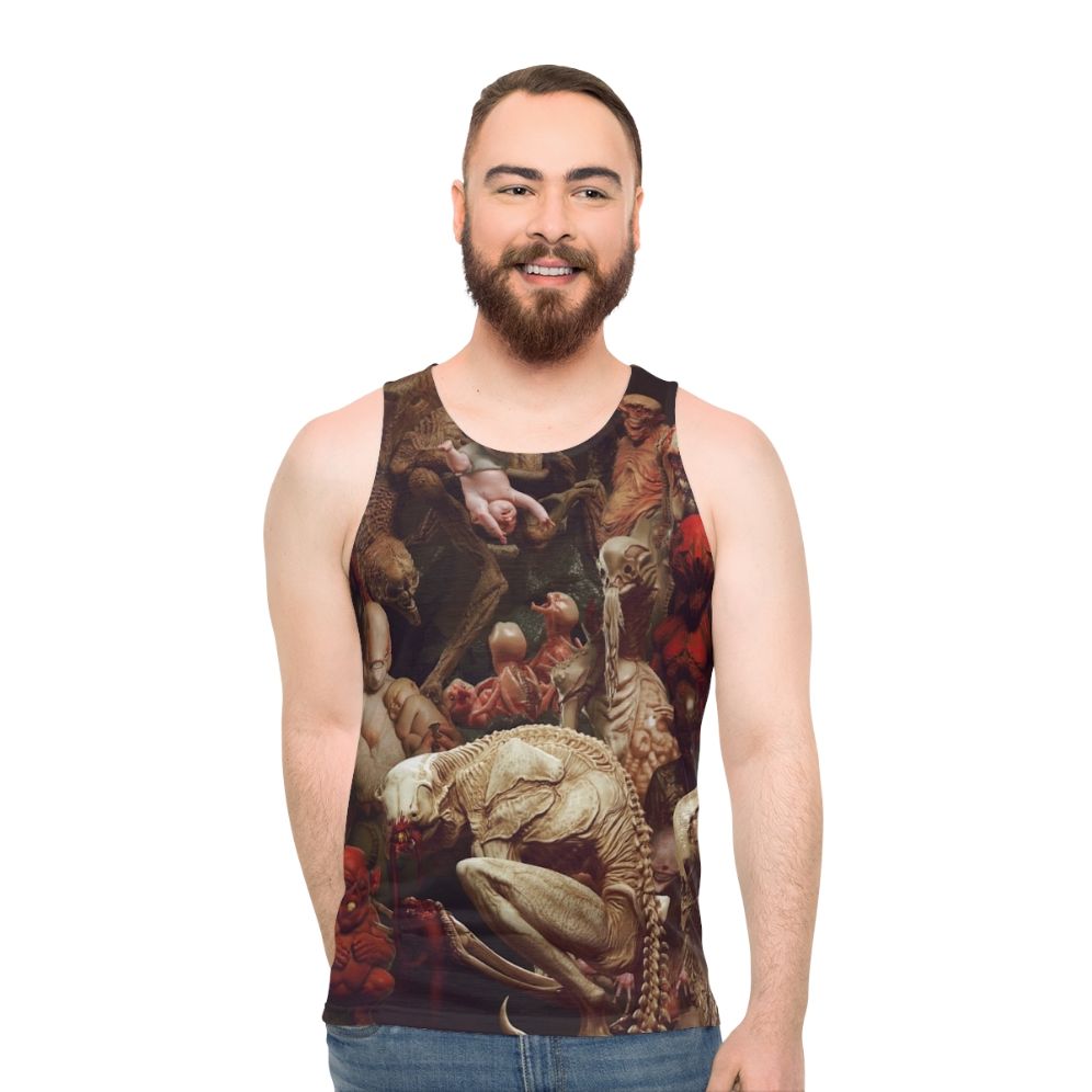 Unisex horror tank top with creature design