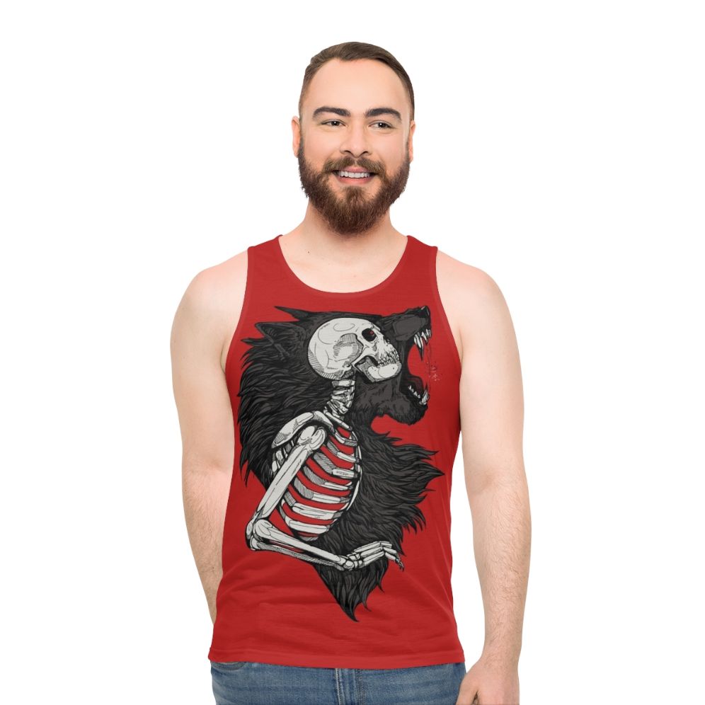 Unisex horror werewolf halloween tank top