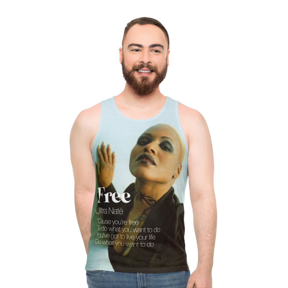 Unisex house music-inspired colorful tank top