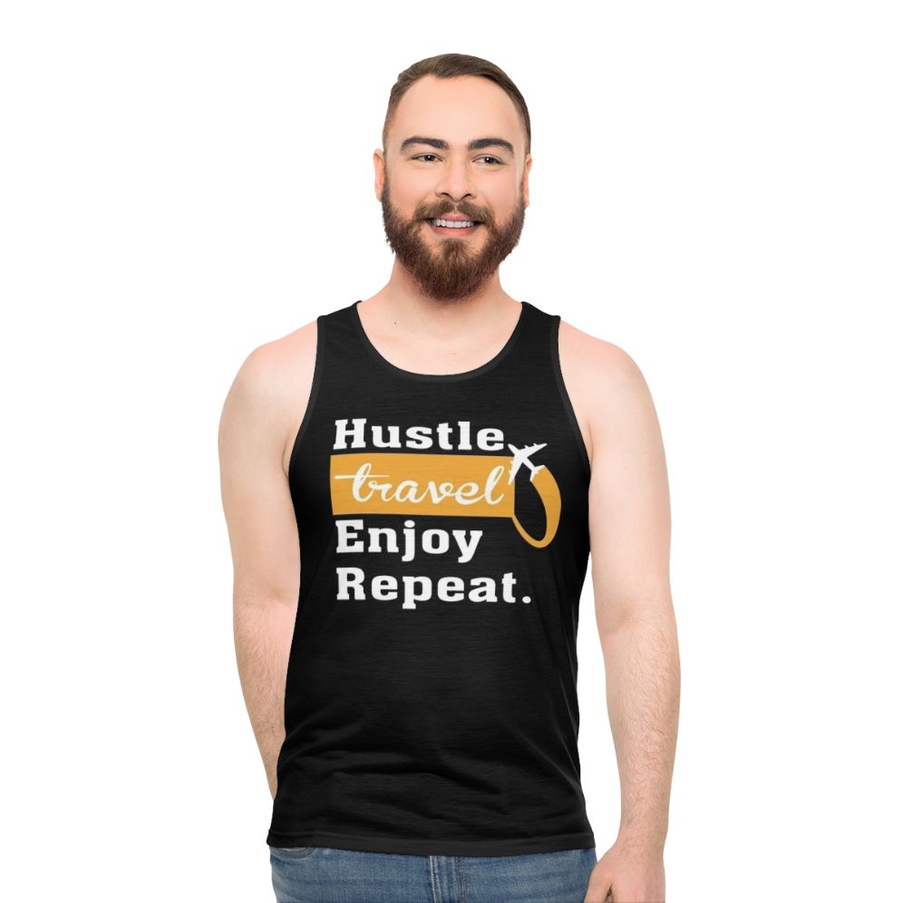 Unisex Hustle Travel Enjoy Repeat Tank Top
