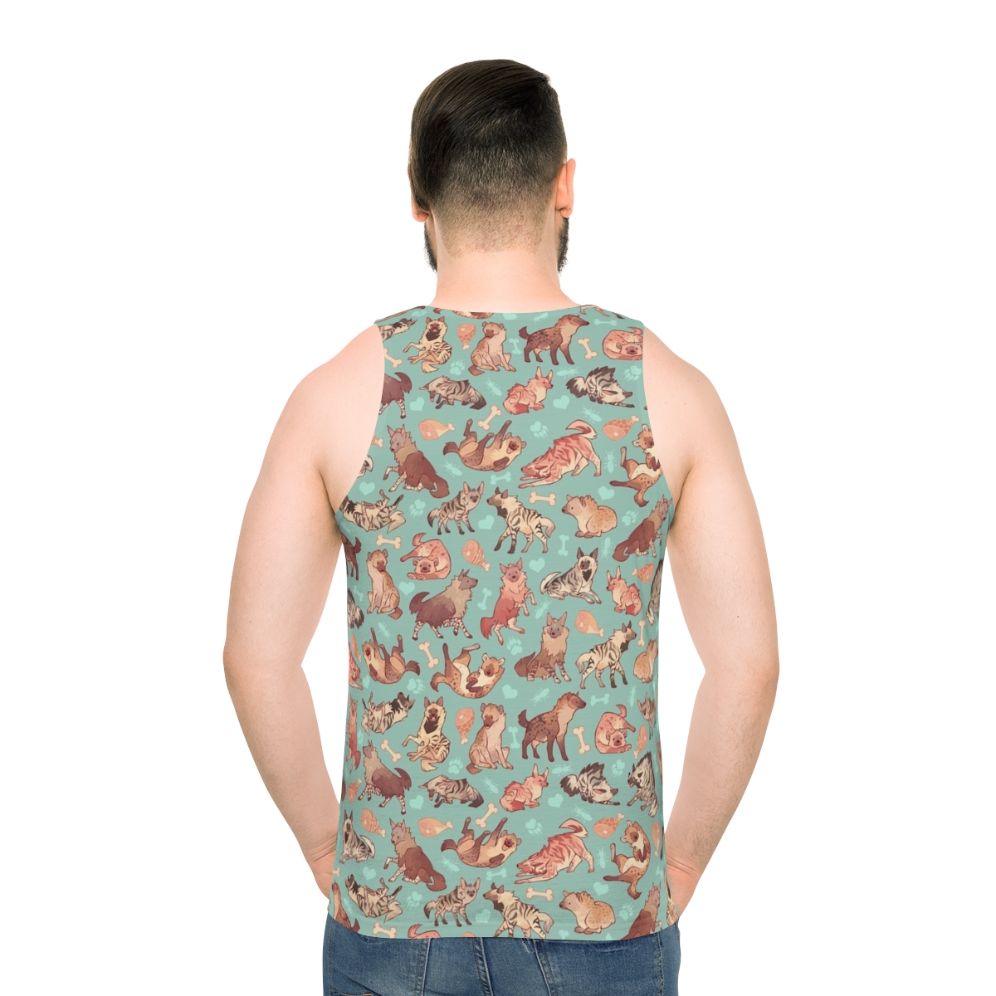 Unisex tank top with hyena print design