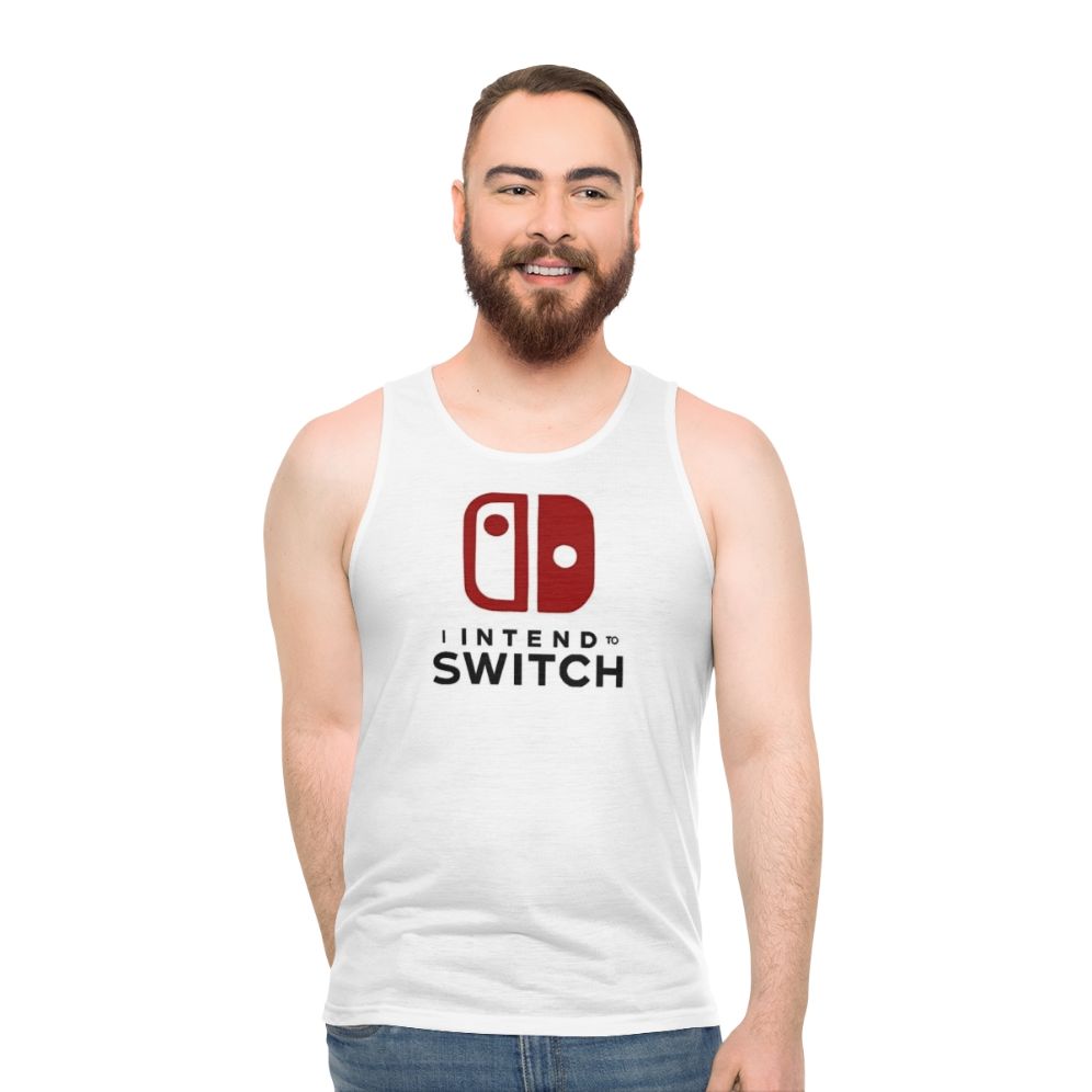 Unisex tank top with "I Intend To Switch" design for dissociative identity disorder, OSDD, and plural systems