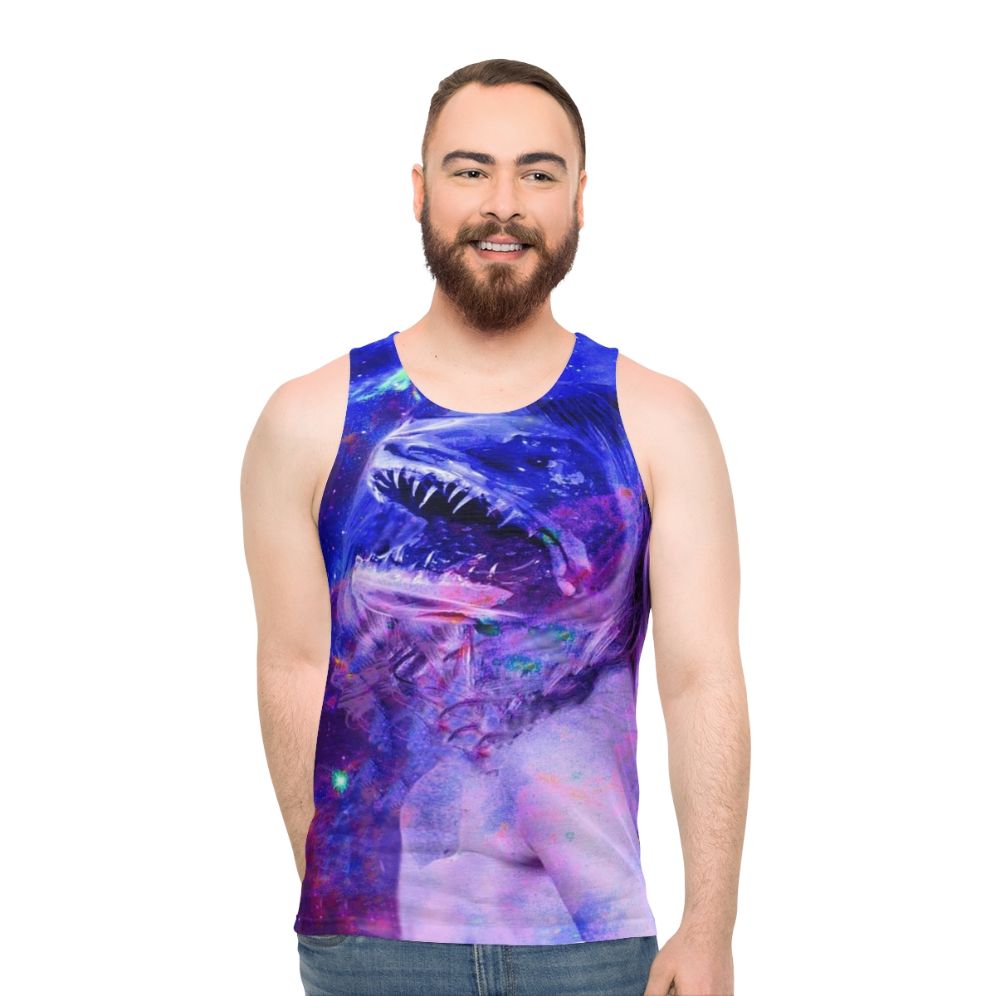 Unisex Ikaroa fantasy tank top with nature-inspired designs