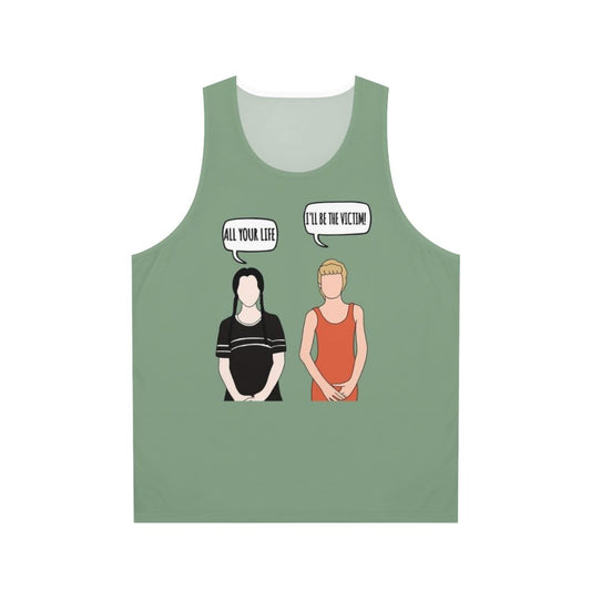 Unisex 'I'll Be the Victim' Addams Family-Inspired Tank Top