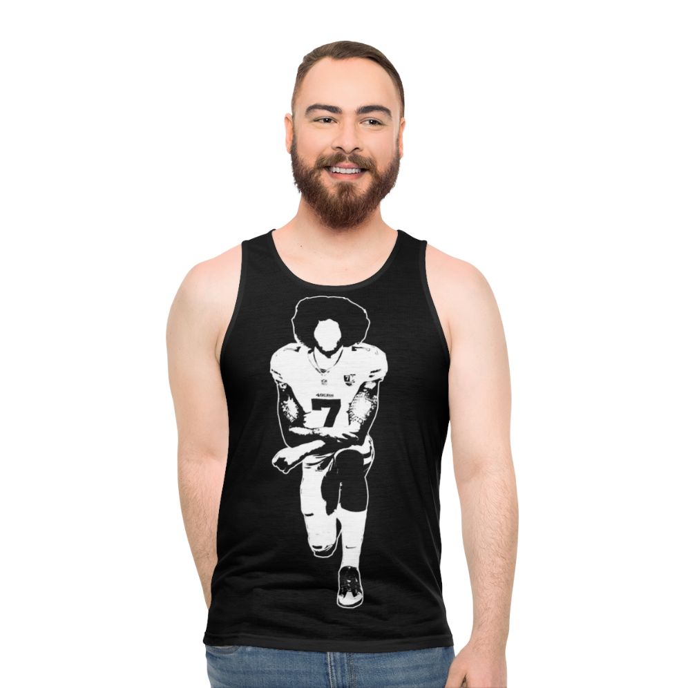 Unisex tank top with "I'm With Kap" design supporting NFL boycott and take a knee movement