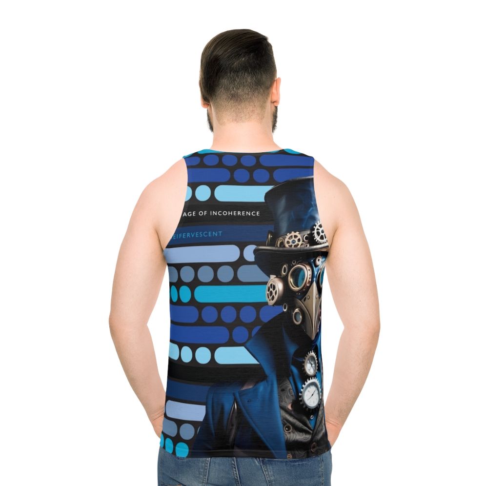 Unisex indie steampunk tank top with morse code design