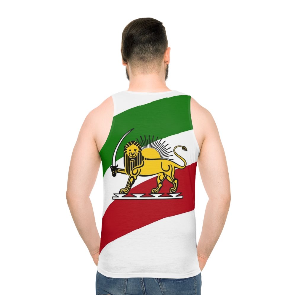 Unisex tank top with Iran flag and lion symbol