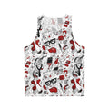 Unisex horror movie "It" themed tank top with repeating pattern design