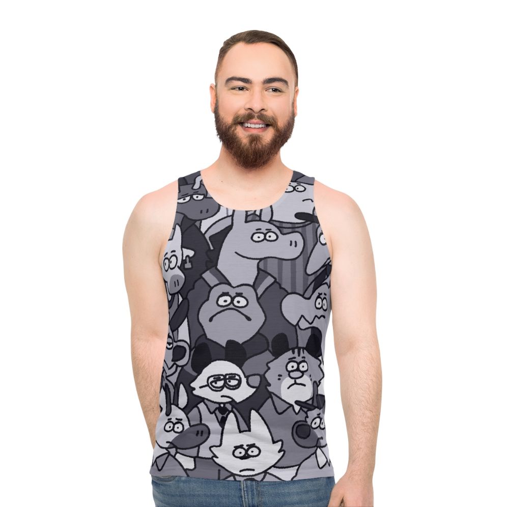 Unisex "It's Us Against the Universe" animal print graphic tank top