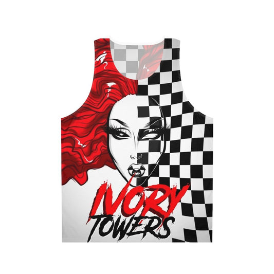 Unisex Ivory Towers Checkerboard Drag Queen Tank Top