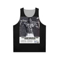 Unisex black and white Jackson art print tank top