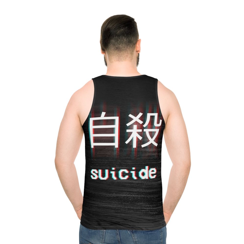 Unisex Japanese streetwear tank top with depression awareness design