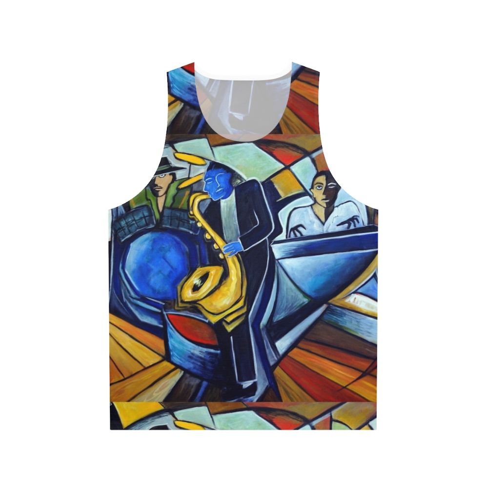 Unisex jazz and blues jam session tank top for musicians