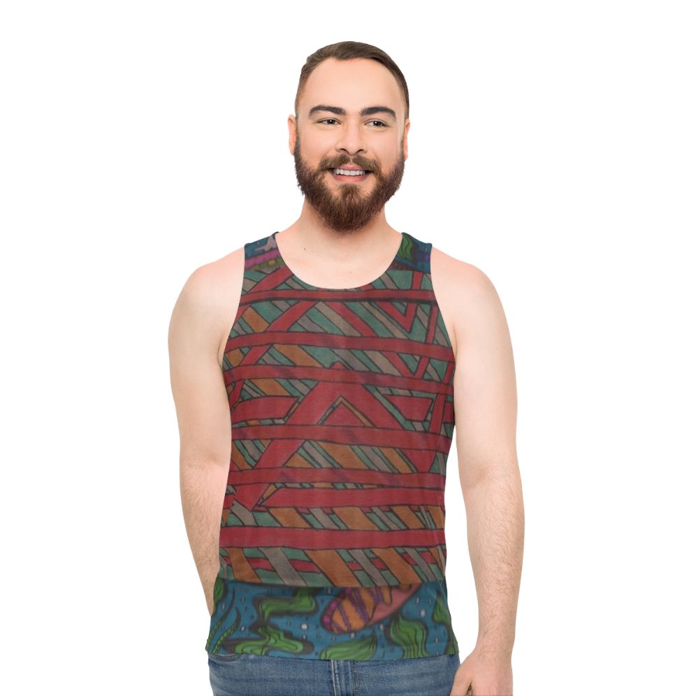 Unisex jazz music doodle tank top