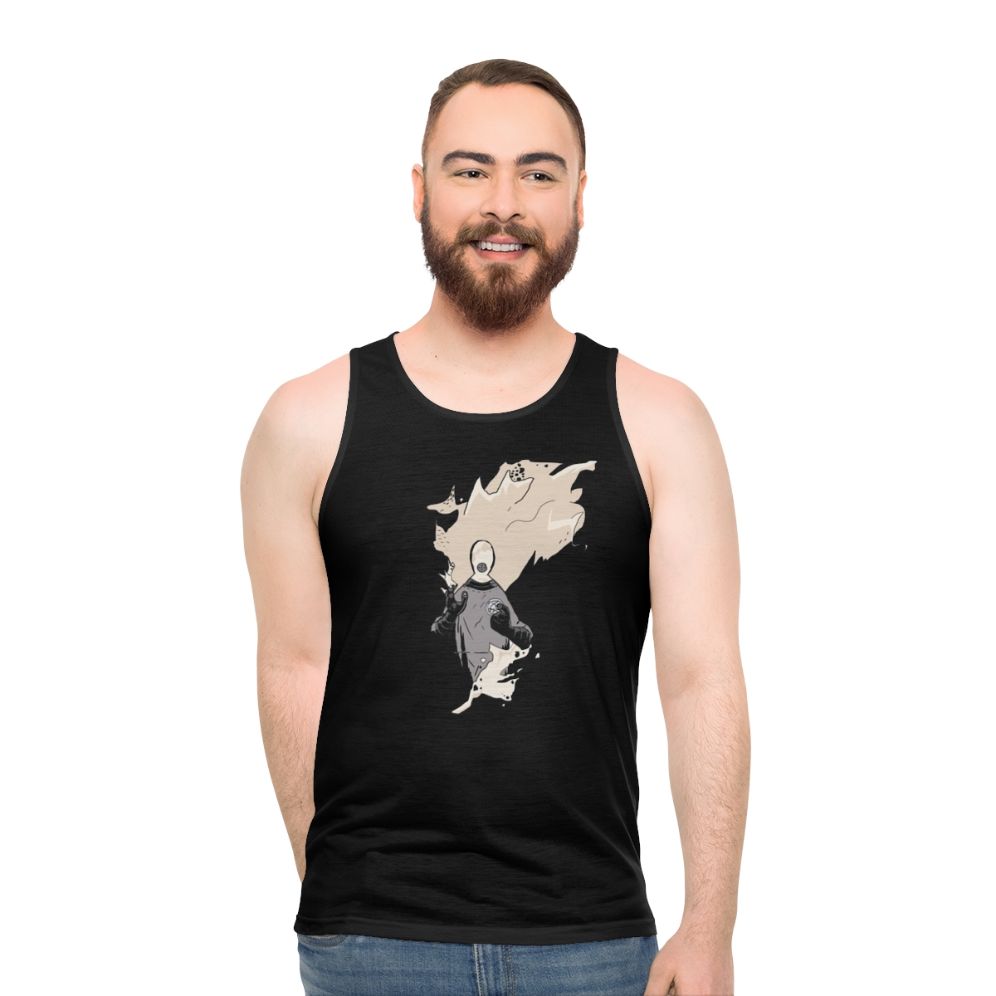 Unisex tank top featuring BPRD character Johann Krauss