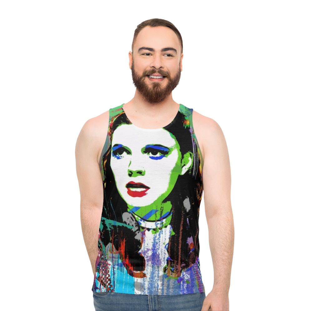 Unisex tank top with Judy Garland and Wizard of Oz inspired design
