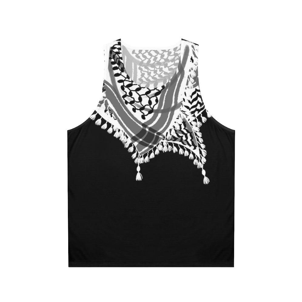 Unisex keffiyeh pattern black and white tank top