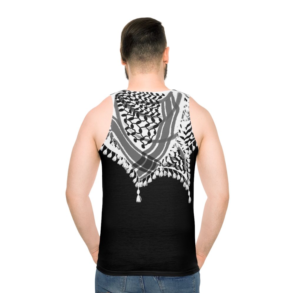 Unisex keffiyeh pattern black and white tank top