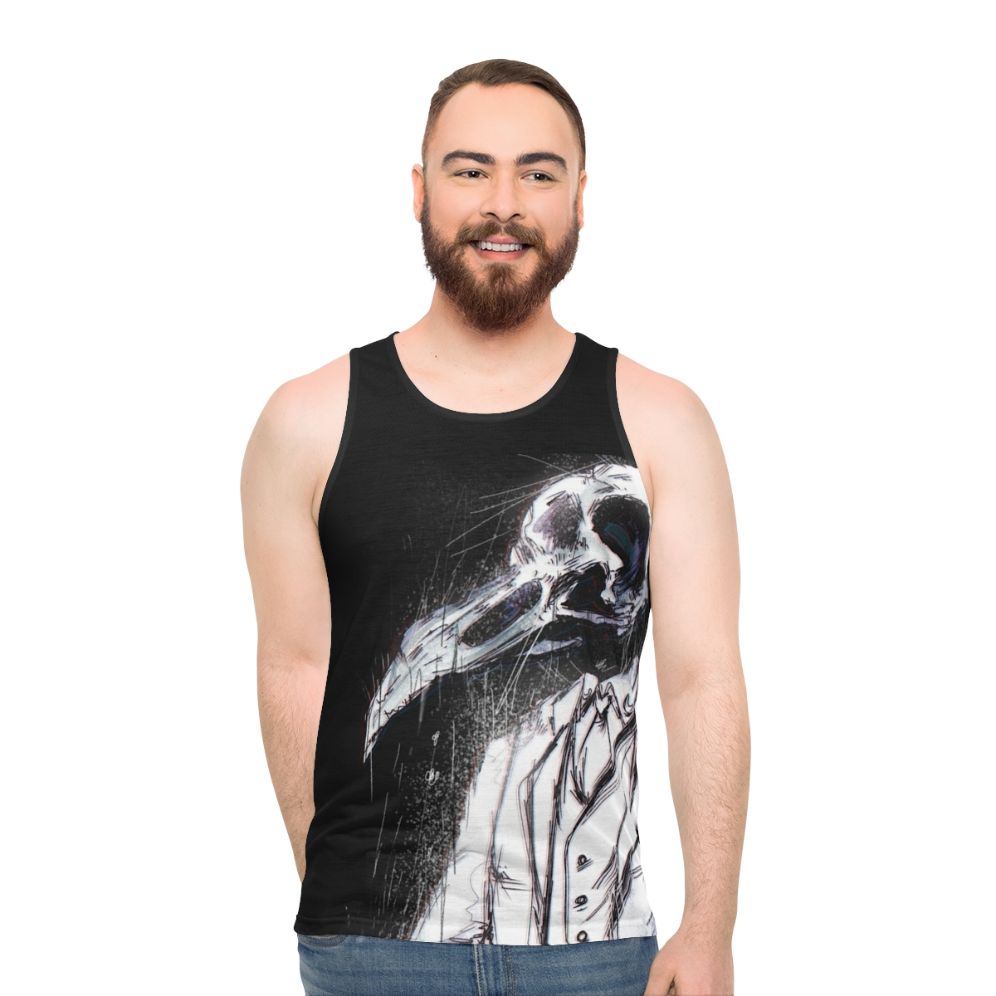 Unisex Khonshu Moon Knight Tank Top with Animal Skull and Bird Skull Designs