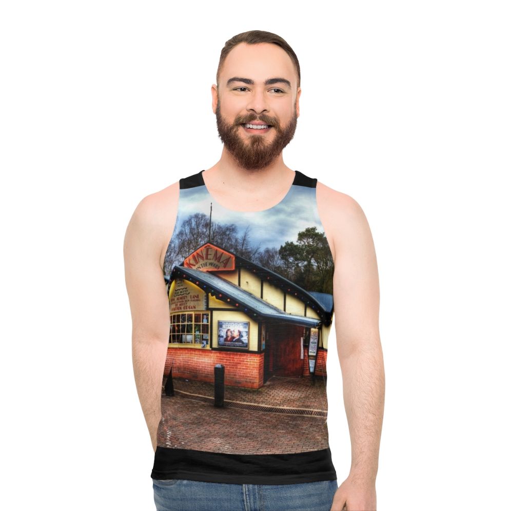 Unisex tank top featuring atmospheric landscape photography