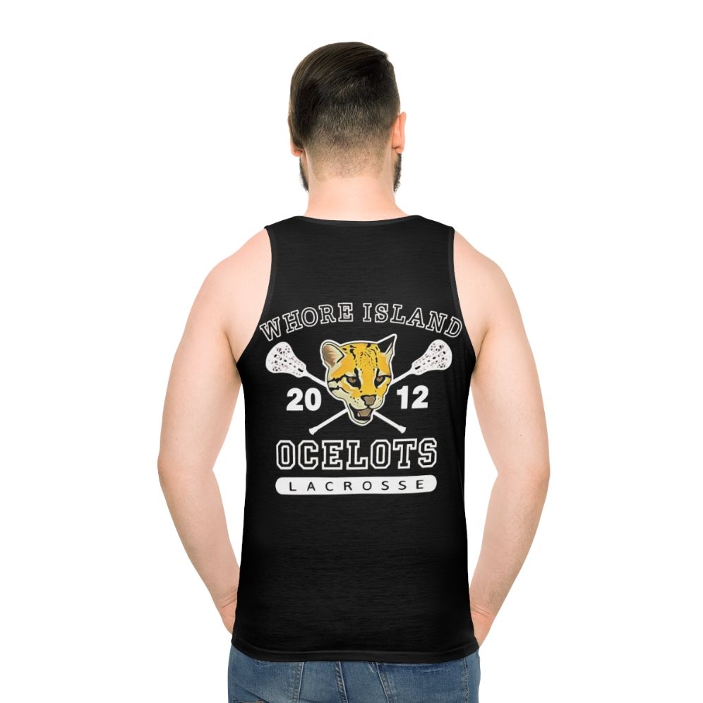 Unisex lacrosse tank top with ocelots design