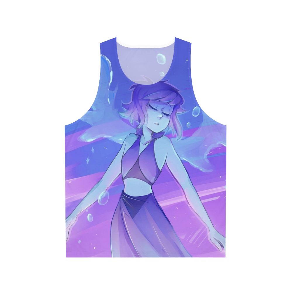 Unisex lapis lazuli inspired tank top with blue and purple design