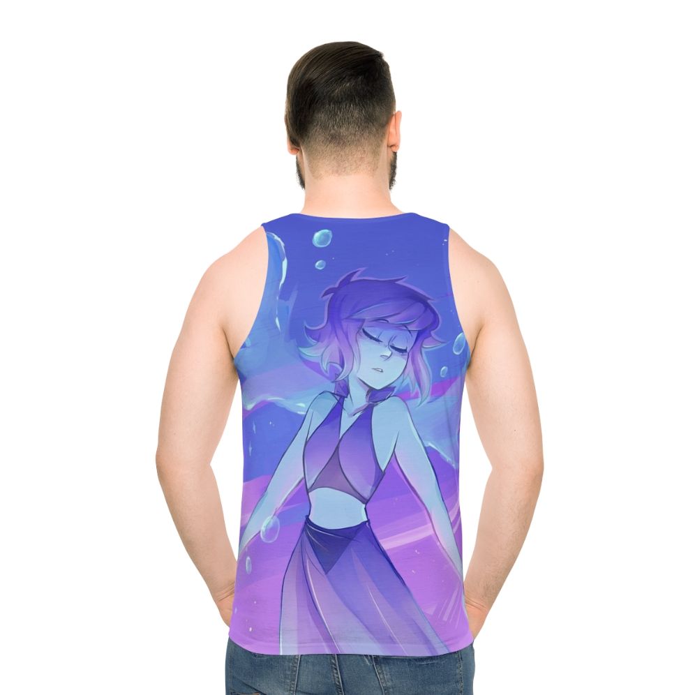 Unisex lapis lazuli inspired tank top with blue and purple design