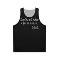 Unisex tank top with "Left Of The Dial" design