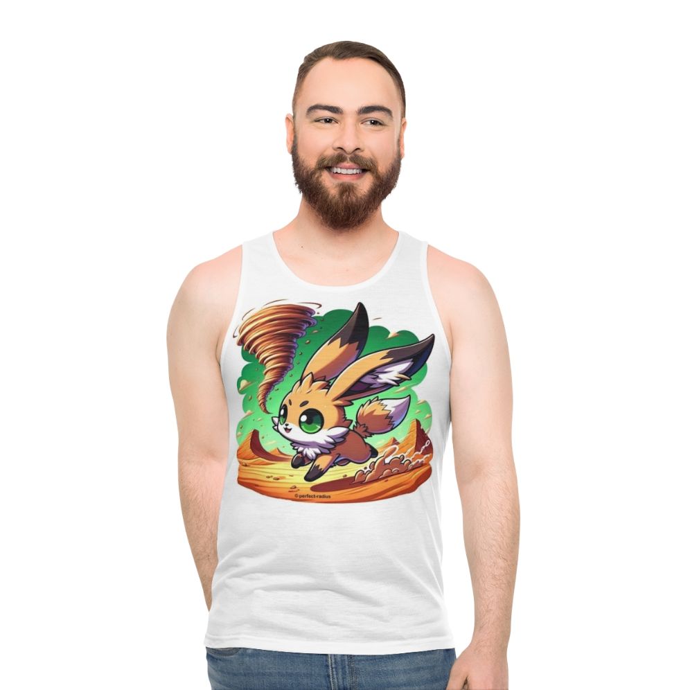 Unisex tank top with legendary desert animals, rabbit and fox
