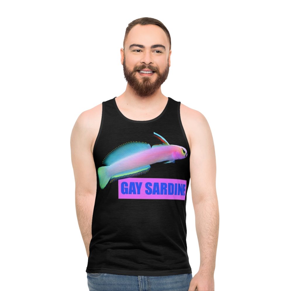 Unisex LGBT Pride Sardine Print Tank Top