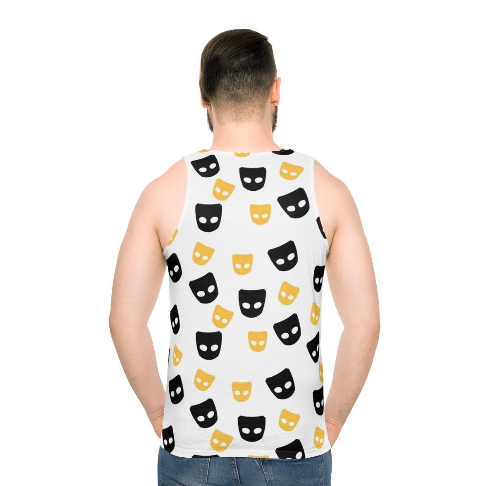 Unisex LGBTQ+ pride tank top with rainbow pattern design