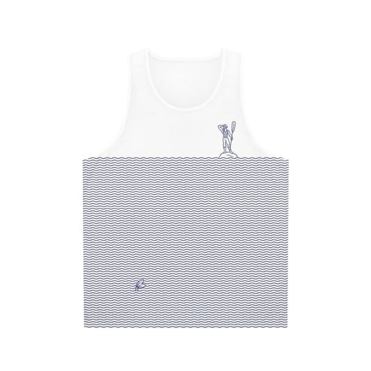 Unisex LGBTQ+ tank top with romantic sailor and merman design