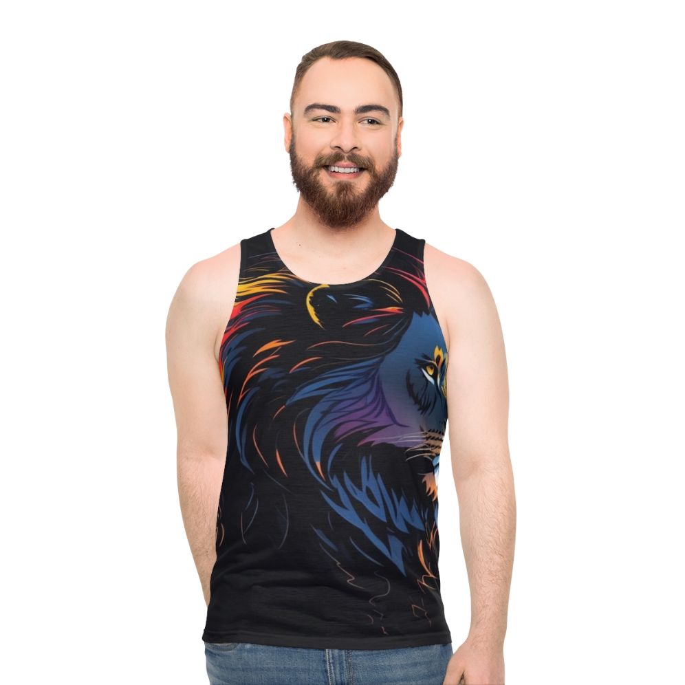 Unisex tank top with iconic lion print