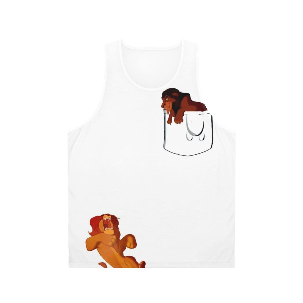 Unisex tank top with "Long Live The King" lion king mufasa design