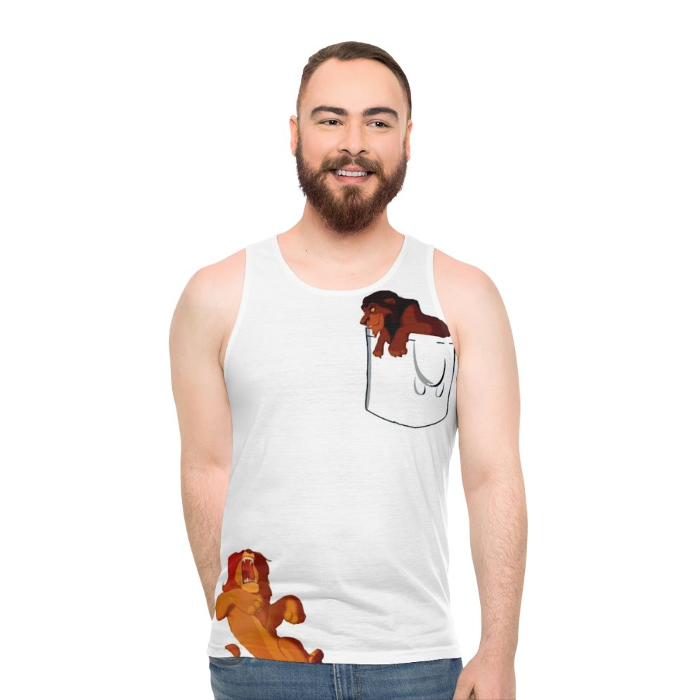 Unisex tank top with "Long Live The King" lion king mufasa design