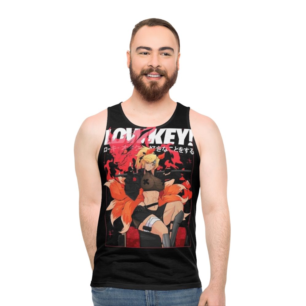 Unisex lowkey anime design tank top