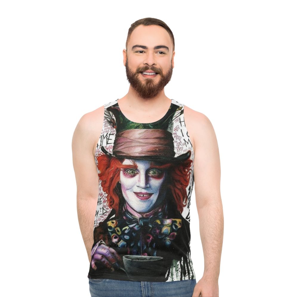 Unisex Mad Hatter Tank Top featuring Johnny Depp's iconic character