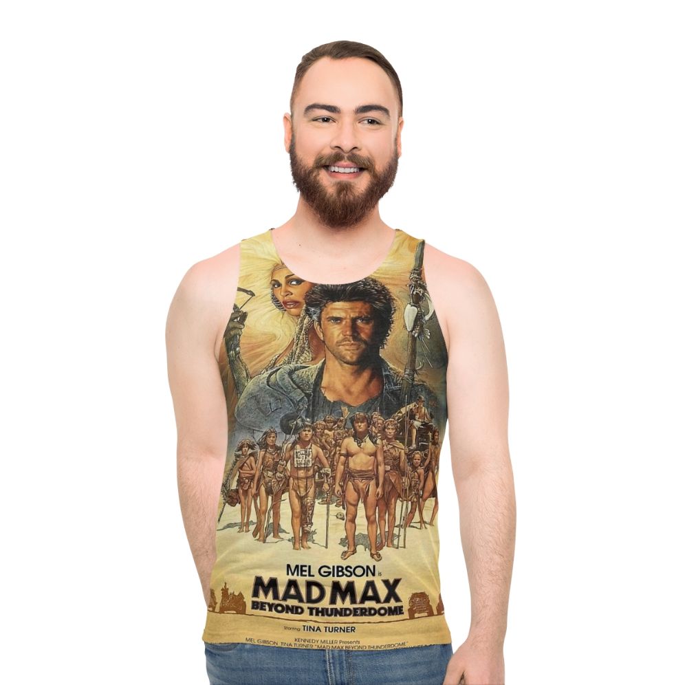 Unisex tank top with 'Mad Max: Beyond Thunderdome' inspired design
