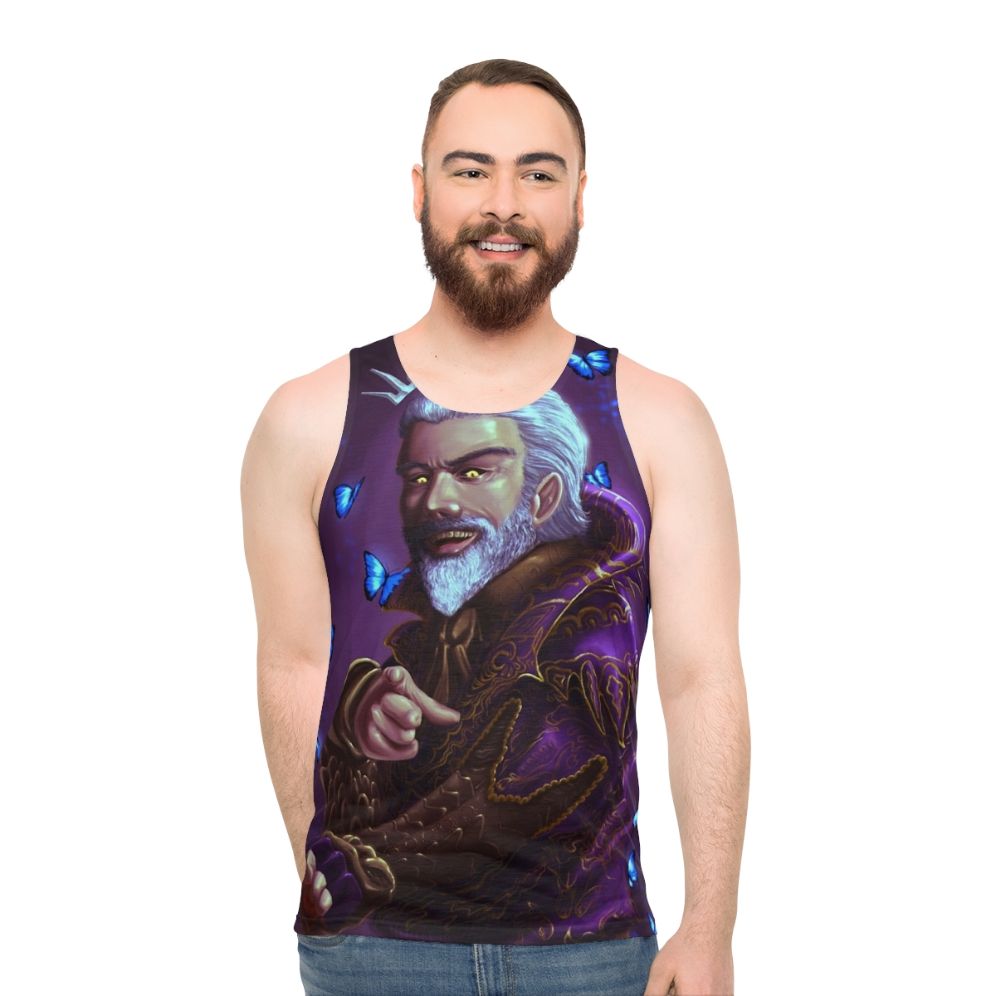 Unisex Madness Tank Top with Elder Scrolls Sheogorath Design